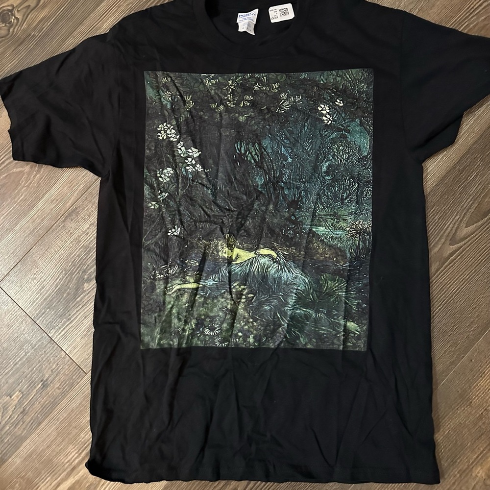 Graphic Short Sleeve Tee - Black with Forest Print